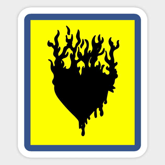 Flames Burning Heart On Fire Sticker by flofin